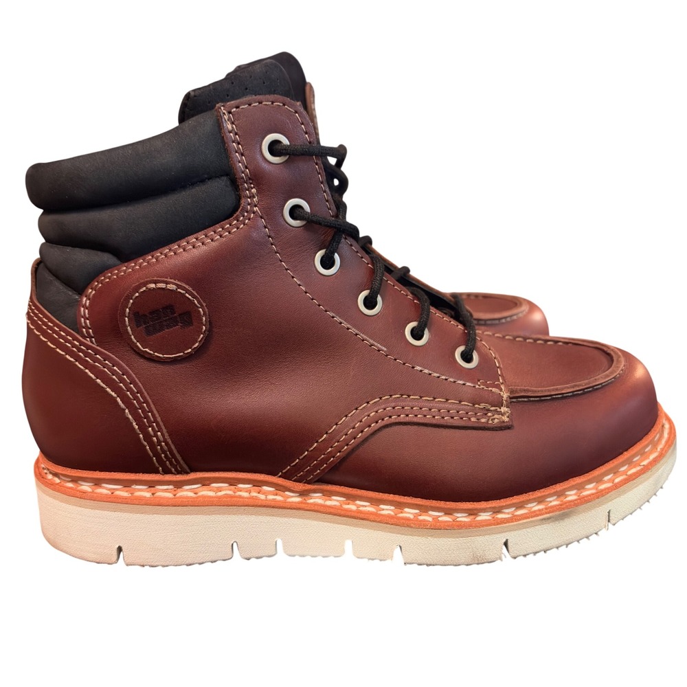 Hanwag Torsby Lady Brown Leather Moc Toe Boots Vibram Sole Made in Germany Sz 8 - Picture 2 of 8
